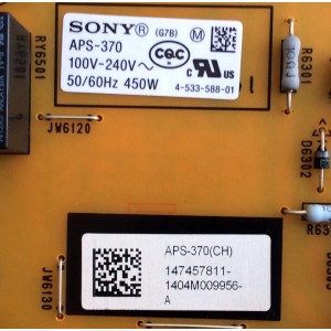 FUENTE DE PODER PARA TV SONY / NUMERO DE PARTE 147457811 / 1-893-297-11 / APS-370 / 1-893-297-21 / APS-370(CH) / 1-474-578-11 / PANEL YD4Y700LNX01 / MODELOS XBR-65X900B / XBR-70X850B / KDL-70X830B